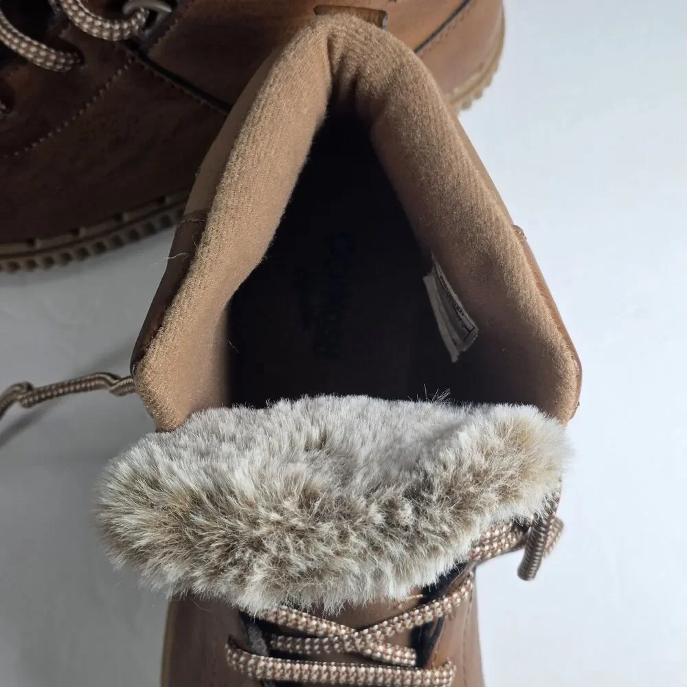OshKosh B'gosh Kids Size 3 Brown Haskell-OY Ankle Boots Faux Fur Lace Up Winter